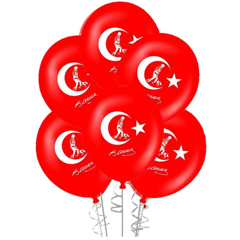 KBK Market Atatürk Baskılı Ay Yıldız Balon 10 Adet