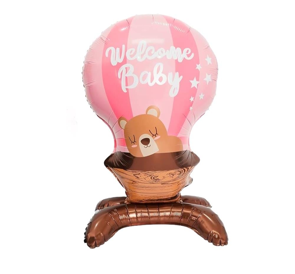 KBK Market Ayaklı Pembe Welcome Baby Folyo Balon