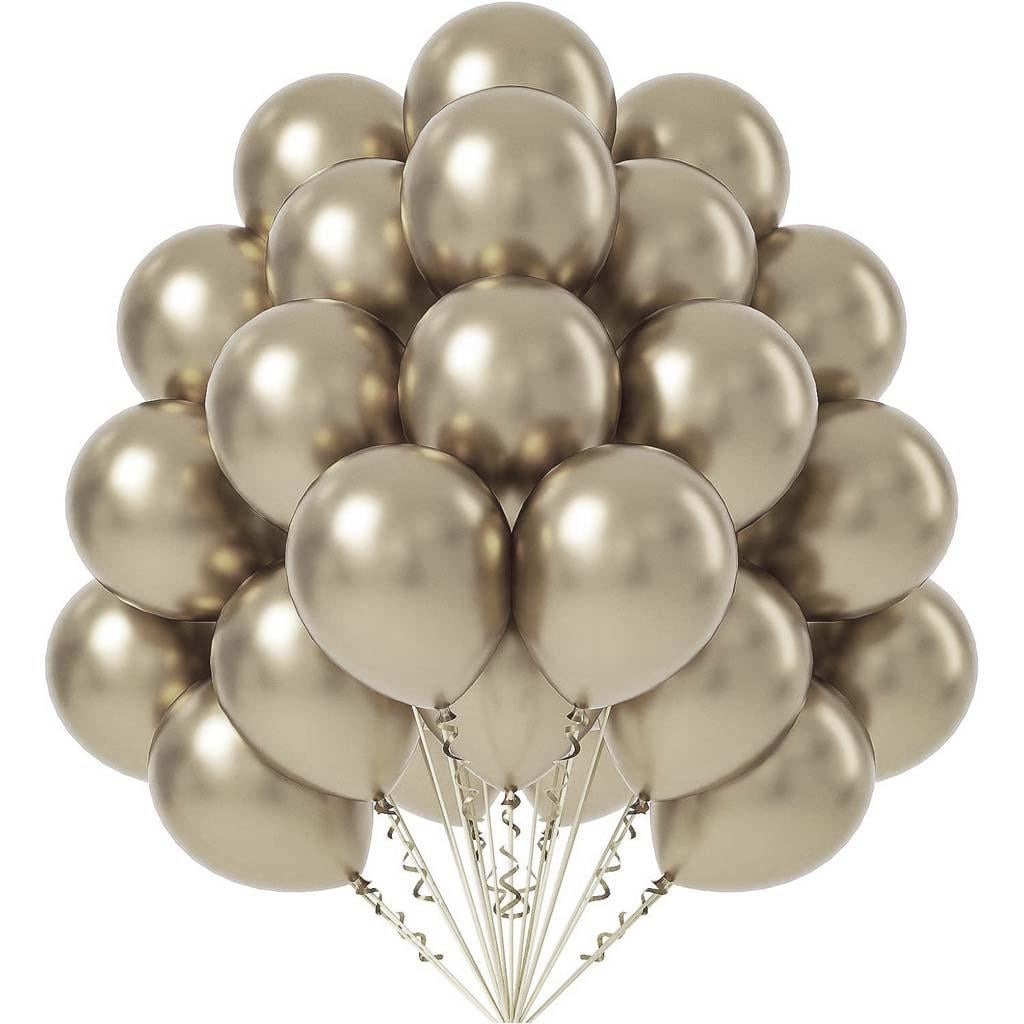 KBK Market Beyaz Altın Krom Balon 10 Adet 