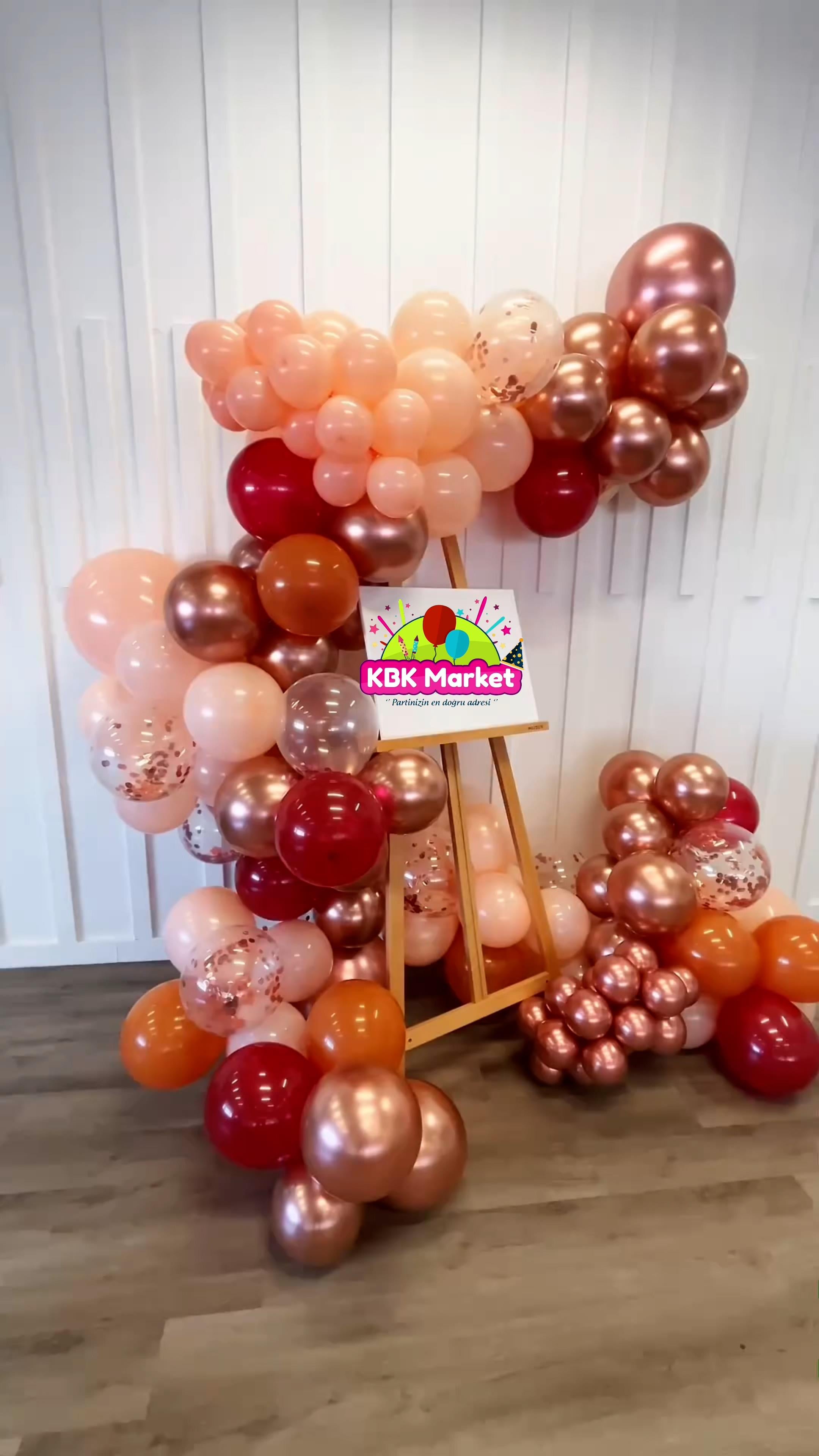 KBK Market Bordo-Rose Zincir Balon Seti