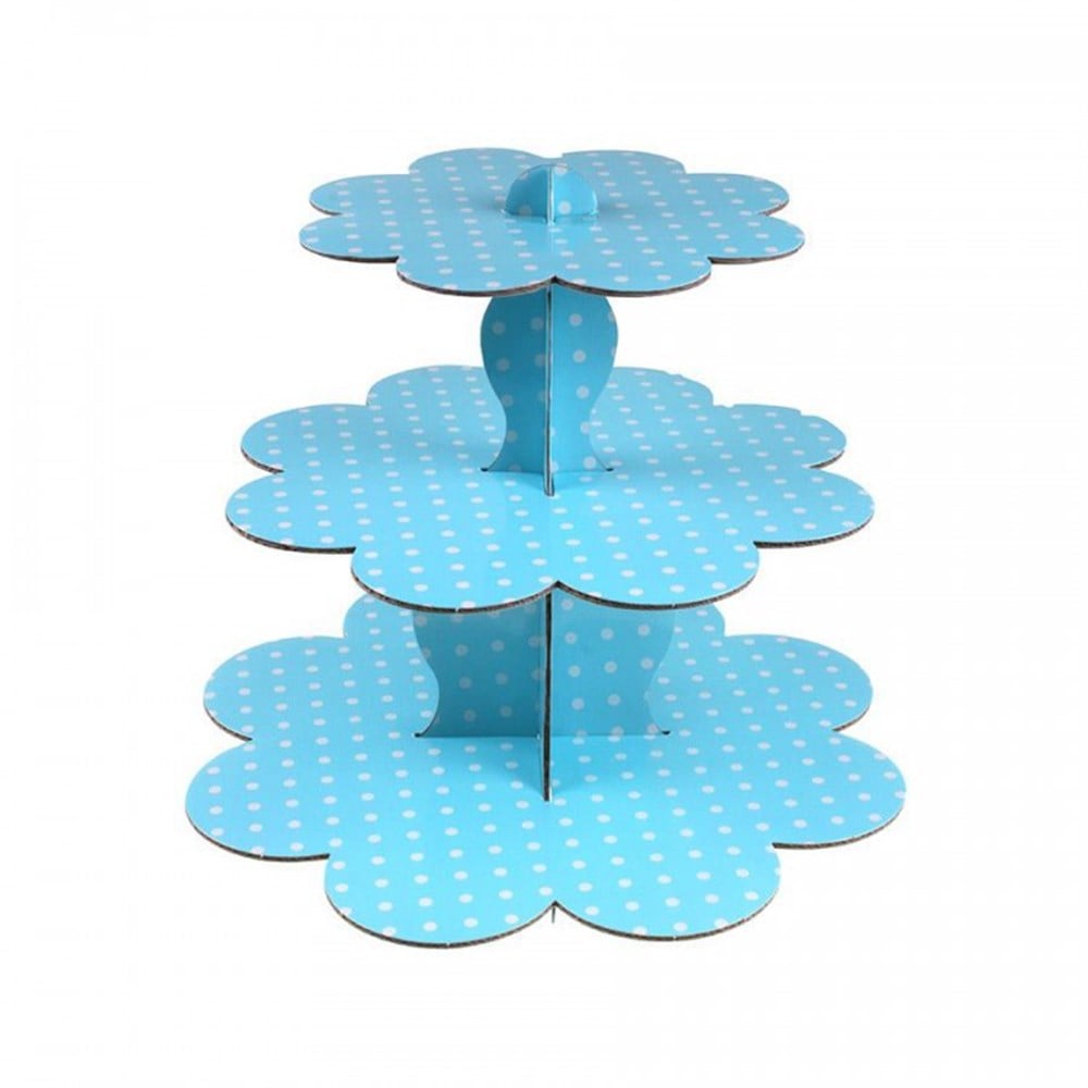 KBK Market Mavi Puantiyeli Cupcake Standı-Kek Standı