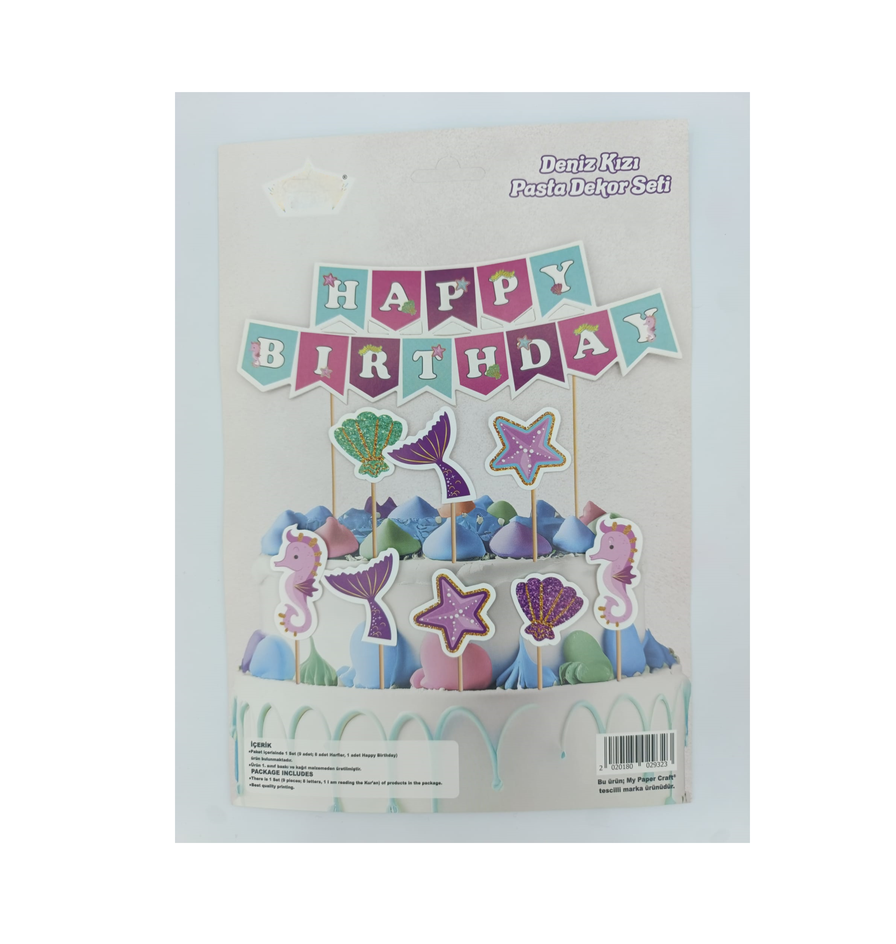 KBK Market Deniz Canlıları Happy Birthday Pasta Üstü Süsü
