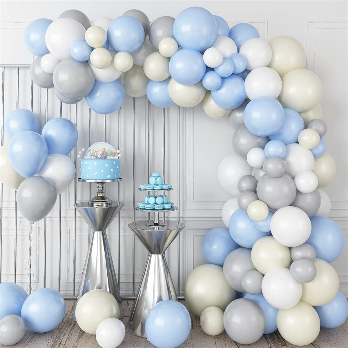 KBK Market Deniz Kumu ve Mavi Renk Temalı Balon Zinciri Seti 