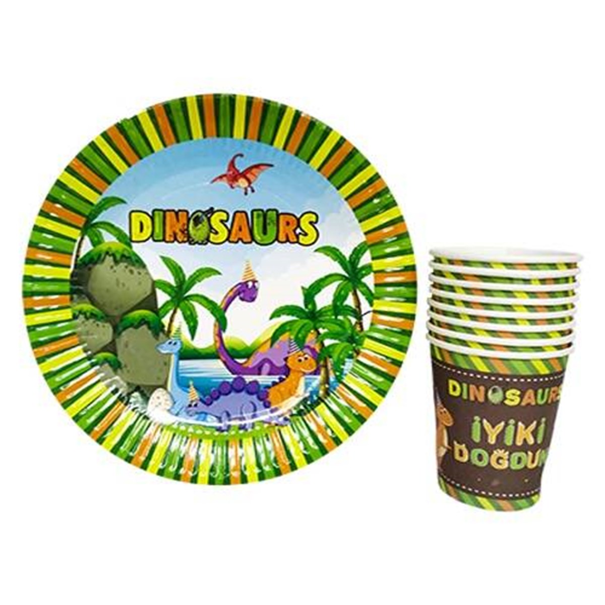 KBK Market Dinazor Tabak Bardak Set  8'li