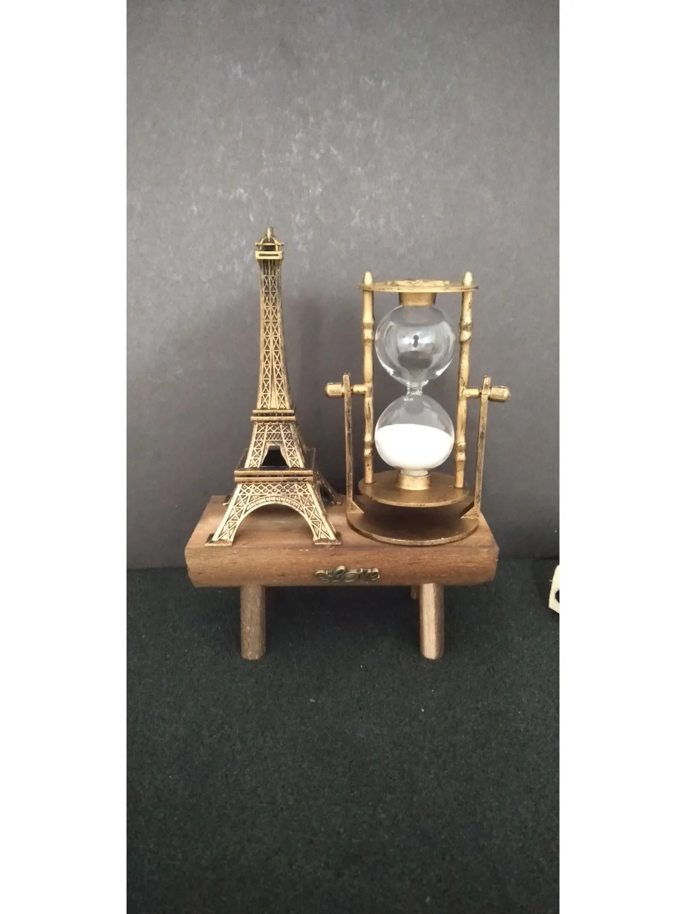 KBK Market Eyfel Kulesi ve Kum Saati Hediyelik Masaüstü Eiffel Tower