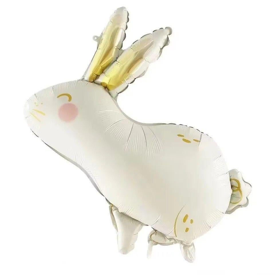 KBK Market Folyo Beyaz-Altın Balon Tavşan 70 cm