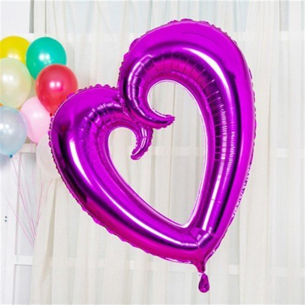 KBK Market Folyo İçi Boş Kalp Balon 90 CM Mor