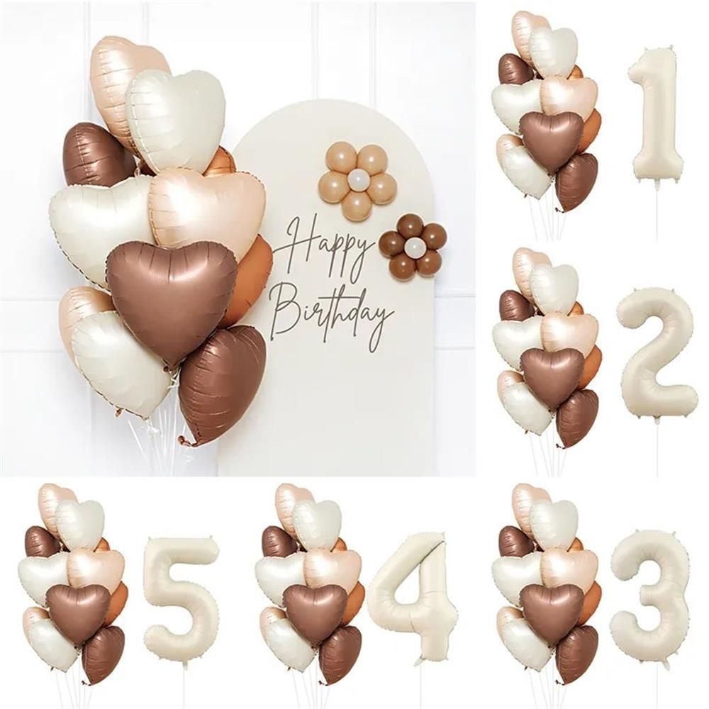 Kbk Market  Folyo Kalp ve Rakam Balon Seti