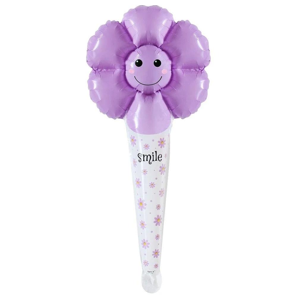 KBK Market Folyo Lila Papatya Saplı Folyo Balon 30 cm