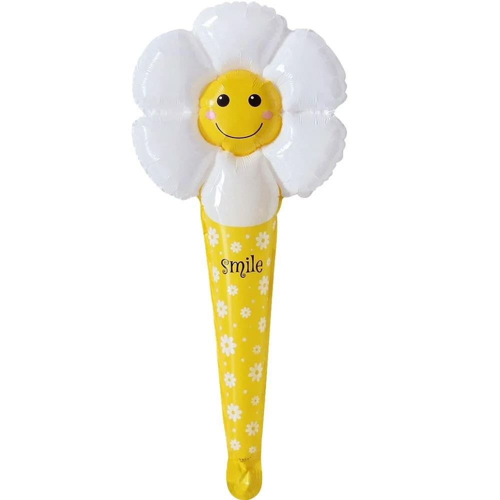 KBK Market Folyo Sarı Papatya Saplı Folyo Balon 30 cm