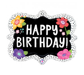 KBK Market Grabo Happy Birthday Çiçekli Folyo Balon 76 cm