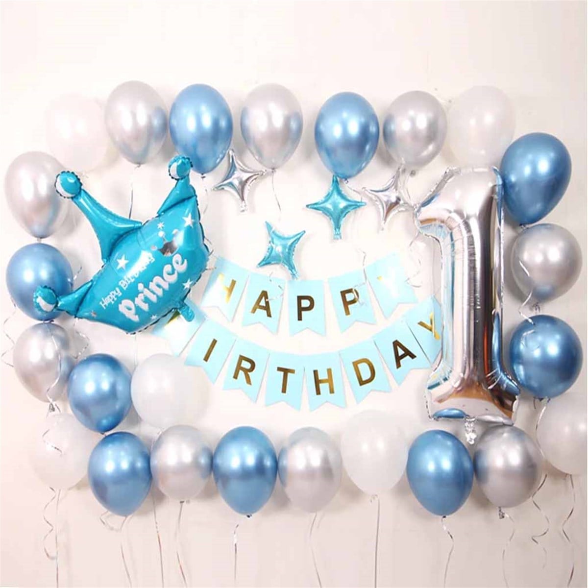 KBK Market Happy Birthday Balon Seti- Doğum Günü Balon Seti Mavi