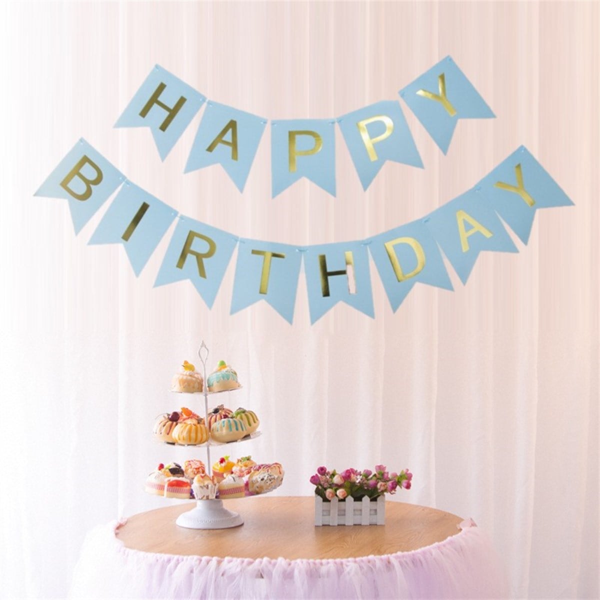 KBK Market Happy Birthday Banner Mavi