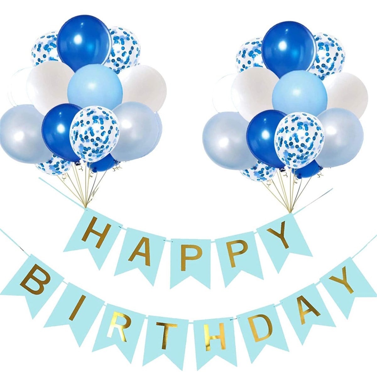 KBK Market Happy Birthday Banner Set Mavi