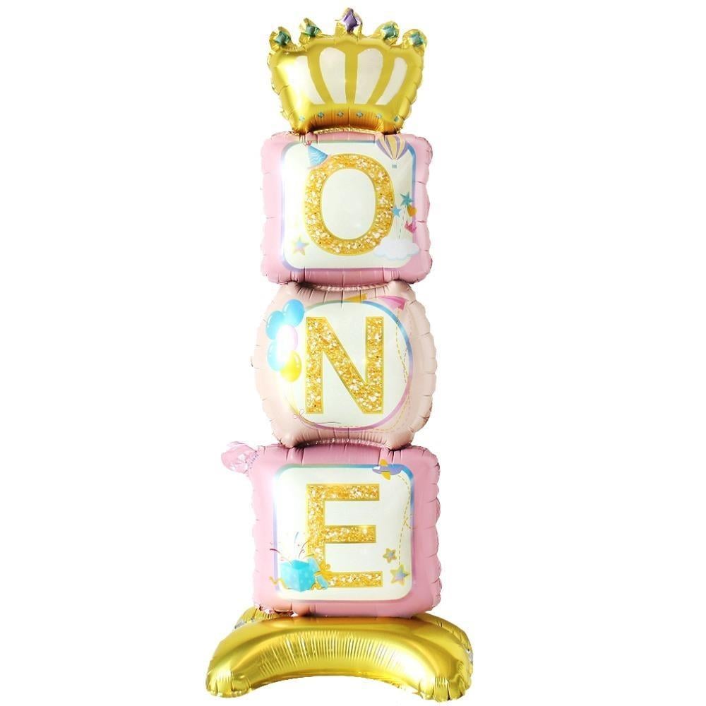 KBK Market Helyumsuz Ayaklı One Pembe Folyo Balon 100 cm