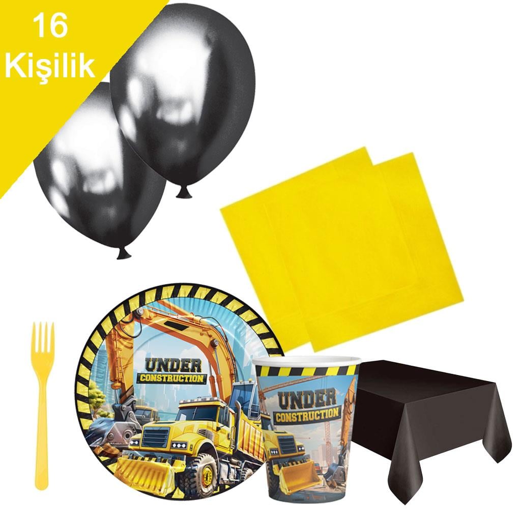 KBK Market İnşaat Alanı Doğum Günü Seti 16 Kişilik