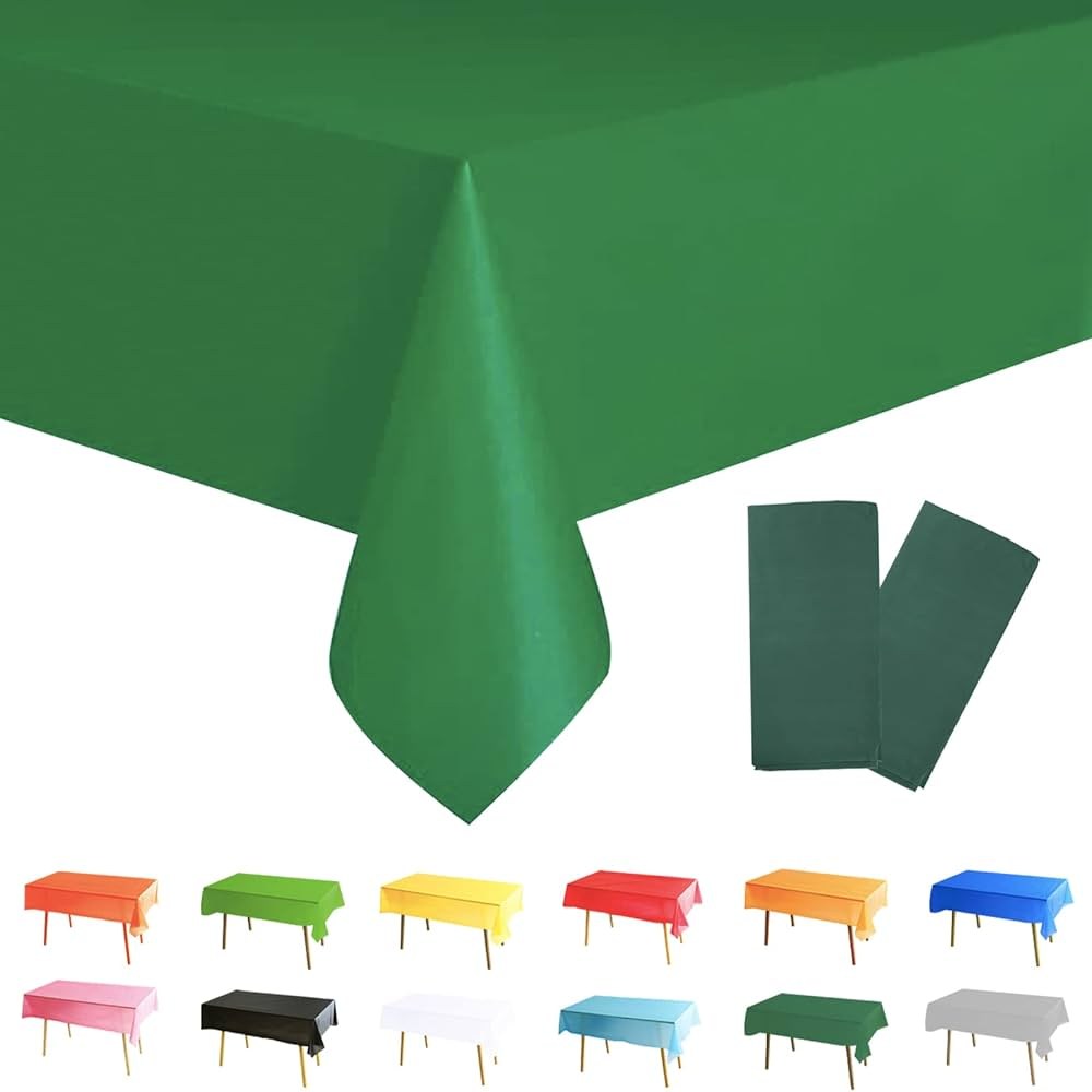 KBK Market İthal Koyu Yeşil Tek Kullanımlık Plastik Masa Örtüsü 120x180 cm