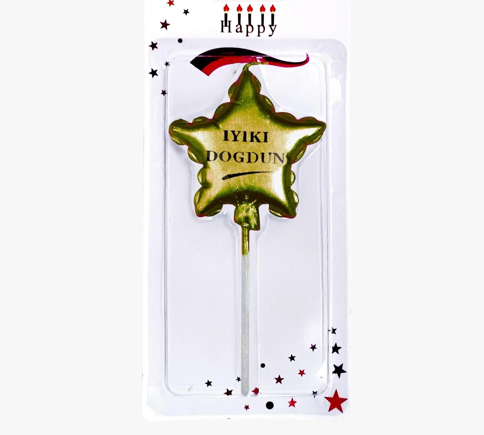 KBK Market İyiki Doğdun Yıldız Mum Altın