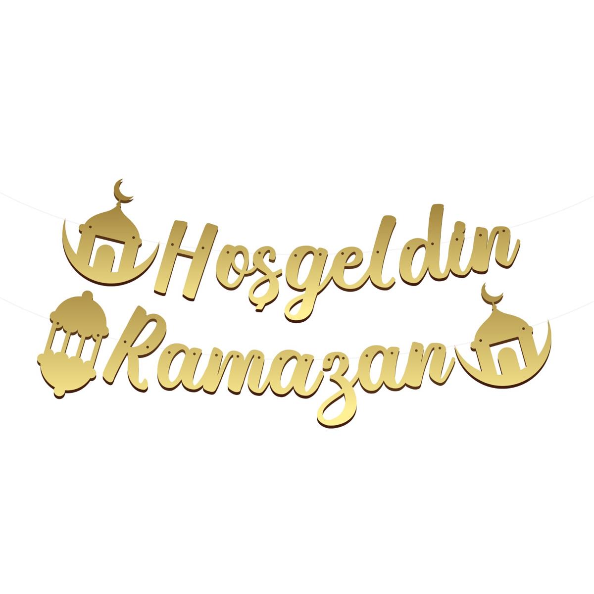 KBK Market Kaligrafi Banner Hoş Geldin Ramazan Altın