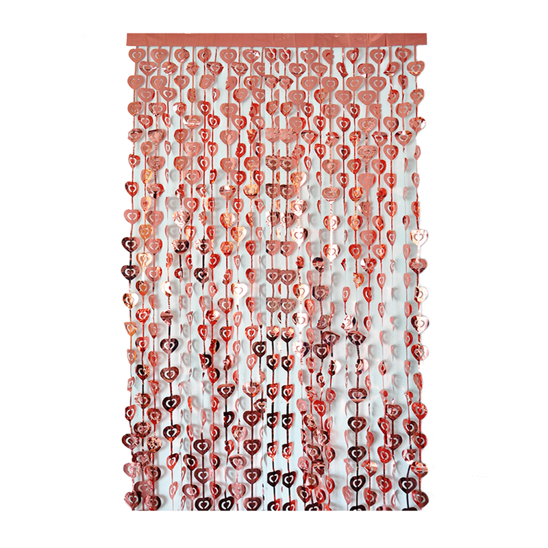 KBK Market Kalp Motifli Arka Fon 100x200cm Rosegold
