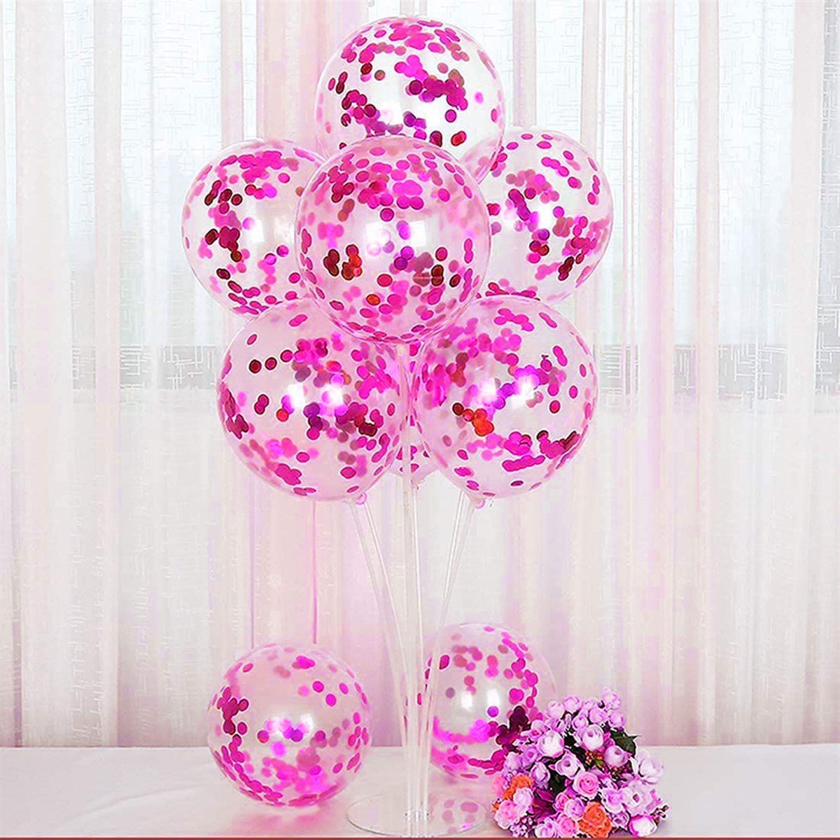 KBK Market Konfetili Balon Standı Pembe
