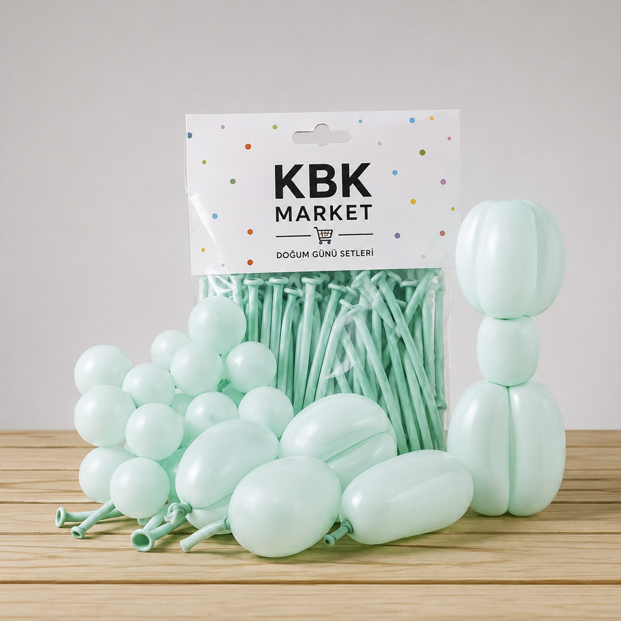 KBK Market Makoron Yeşil Sosis Balon 10`lu