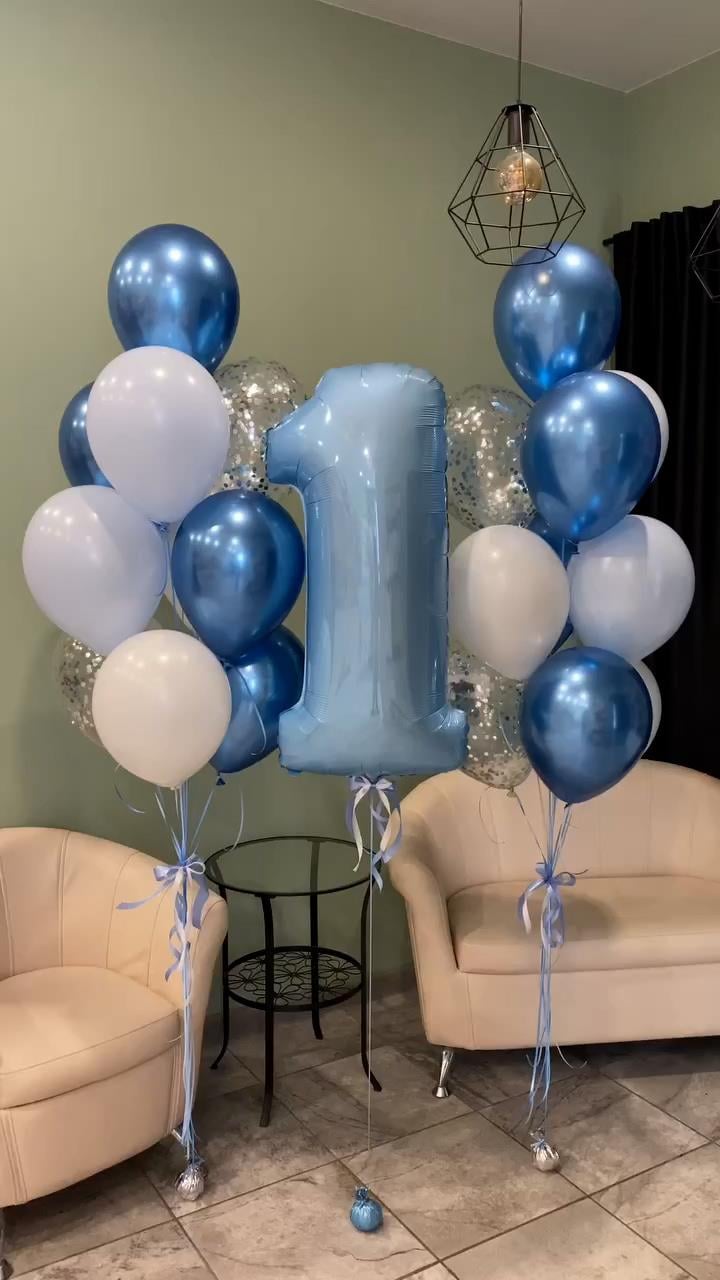 KBK Market Mavi Rakam Balonlu Balon Seti