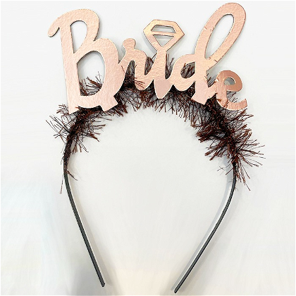 KBK Market Metal Rose Gold El Yazısı Bride Taç 