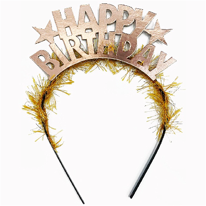 KBK Market Metal Rose Gold Happy Birthday Taç