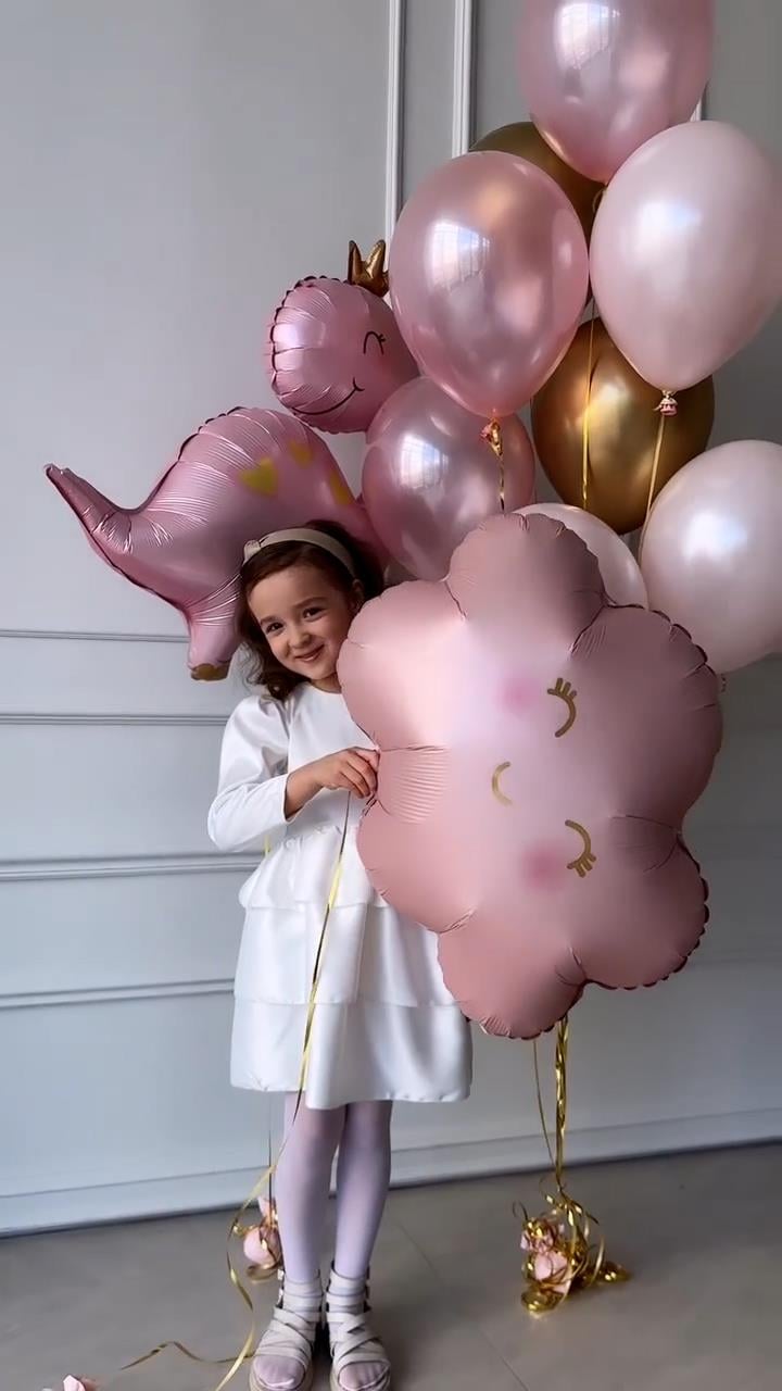 KBK Market Pembe Dinazor ve Bulut Folyo Balon Set