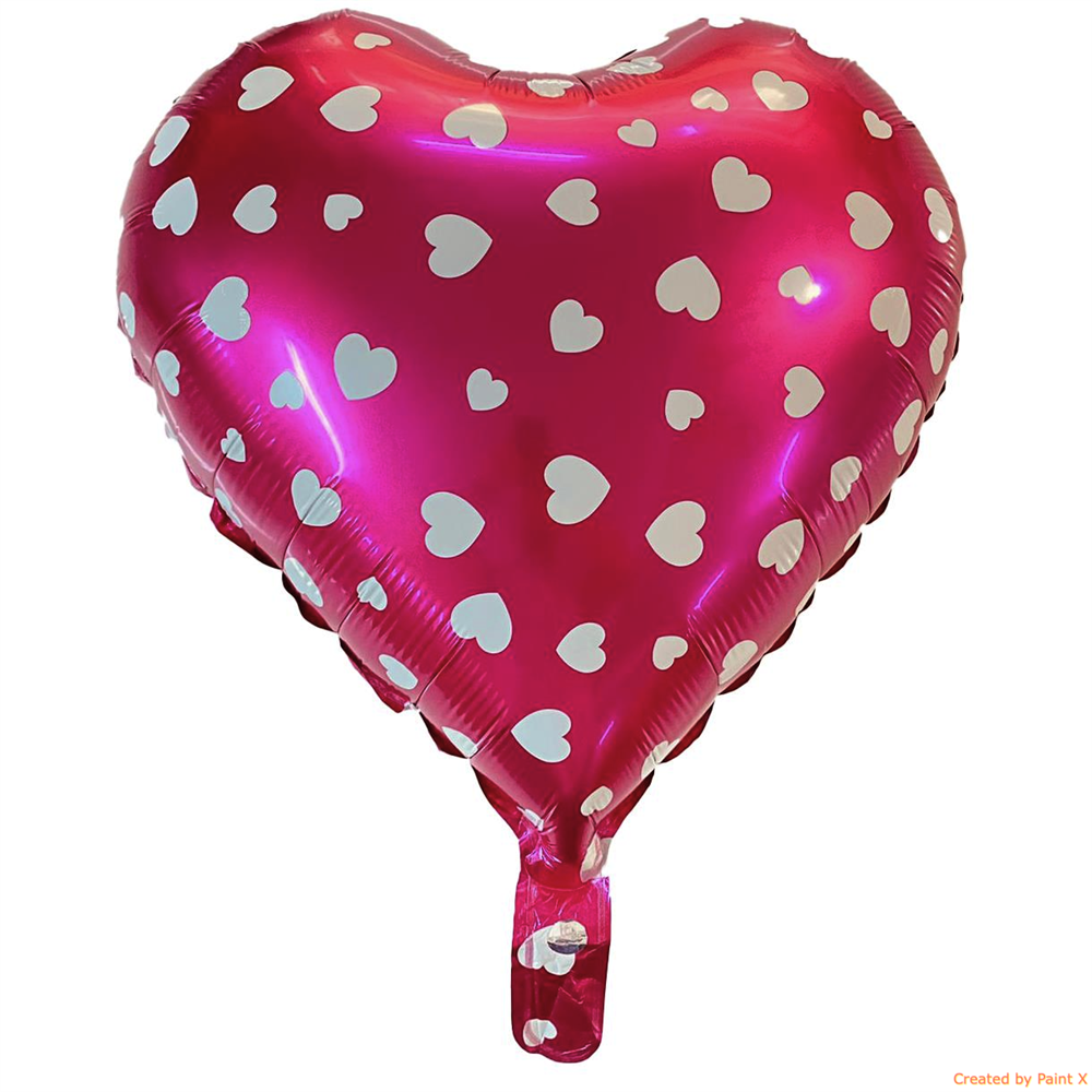 KBK Market Pembe Puantiyeli Folyo Kalp Balon 45 cm 