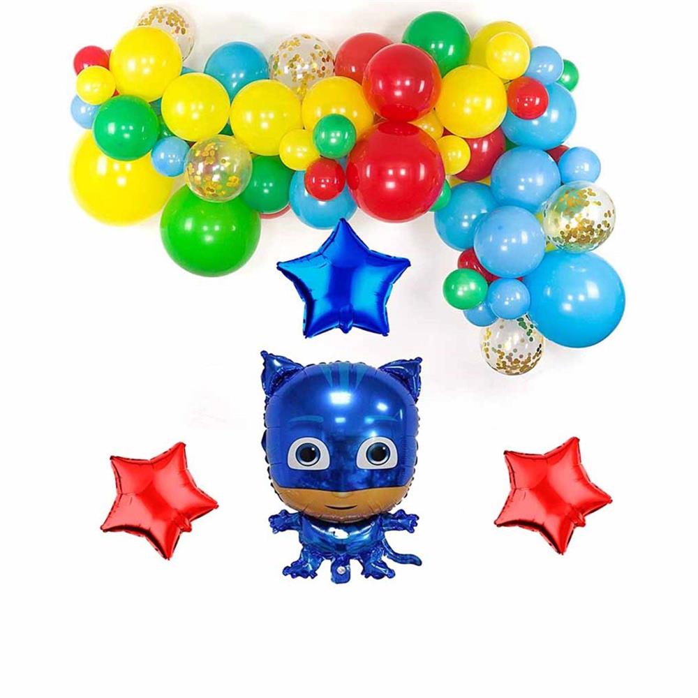 KBK Market PJ Maskeliler Zincir Balon Ve Folyo Balon Seti  Mavi