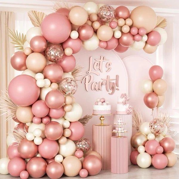 KBK Market Retro Deniz Kumu Pembe Zincir Balon Seti