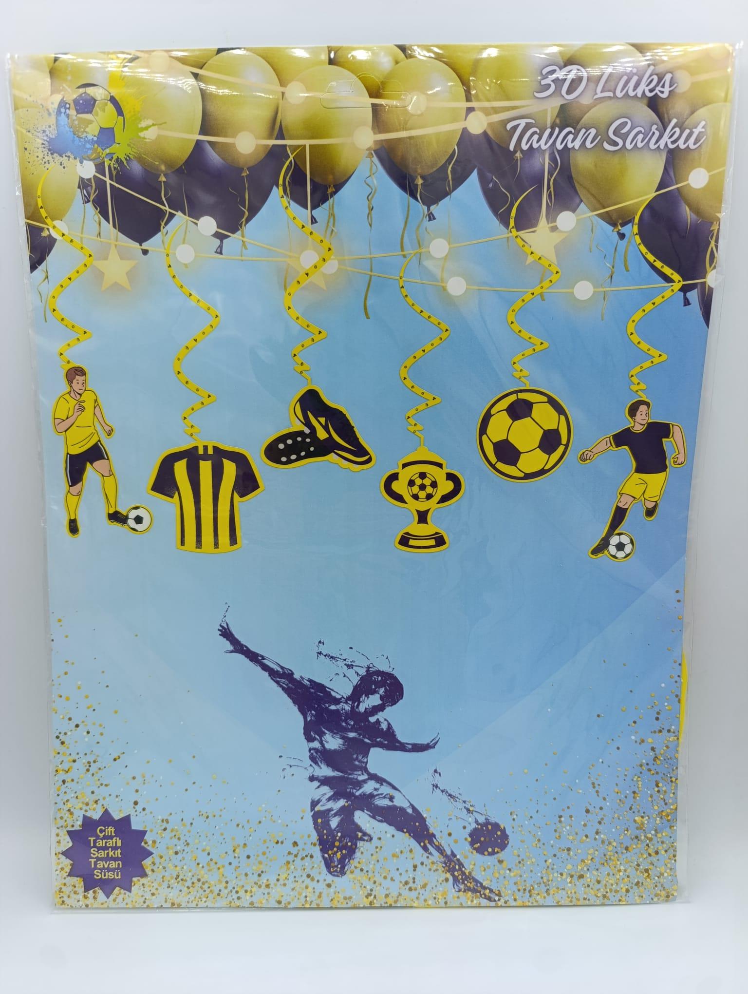 KBK Market Sarı Lacivert 6'lı Tavan Sarkıt Süs Futbol