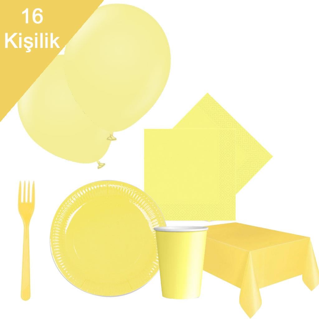 KBK Market Sert Karton Makaron Sarı 16 Kişilik Kullan At Set