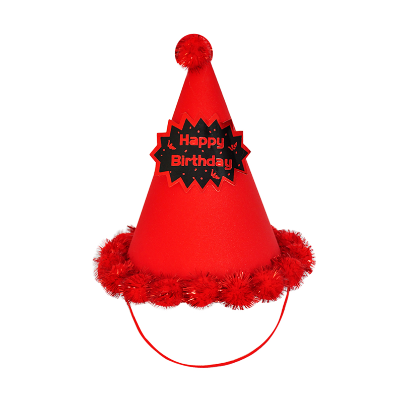 KBK Market Simli Kırmızı Happy Brithday Şapka 1 Adet
