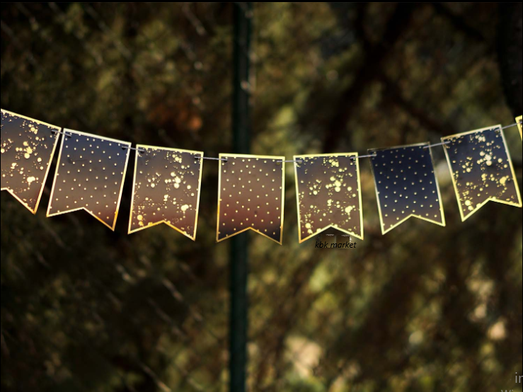 KBK Market Siyah Banner Gold Splatter