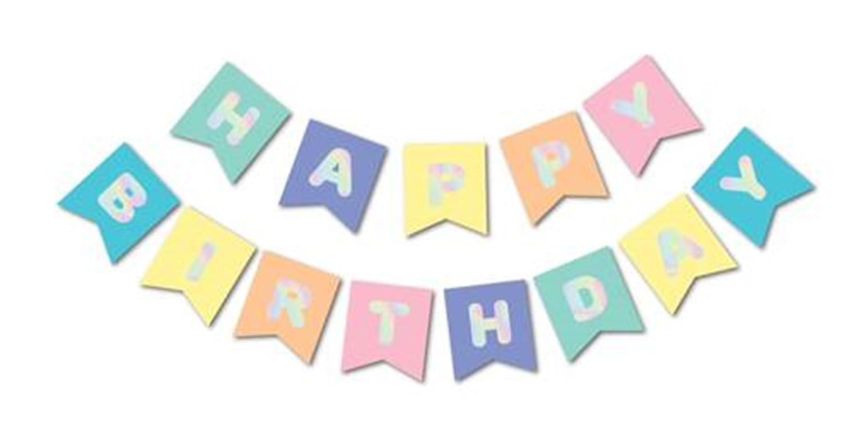 KBK Market Soft Happy Birthday Banner 