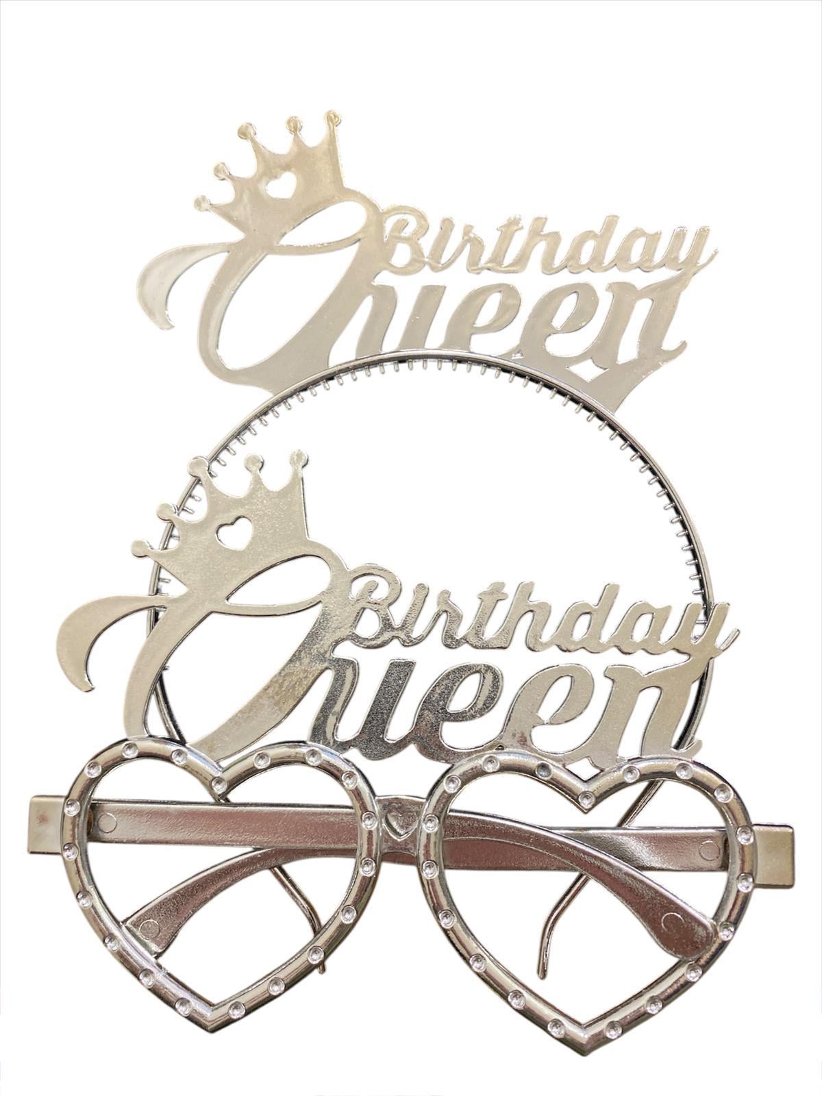 KBK Market Taç Gözlük Set Mika Birthday Queen Gümüş