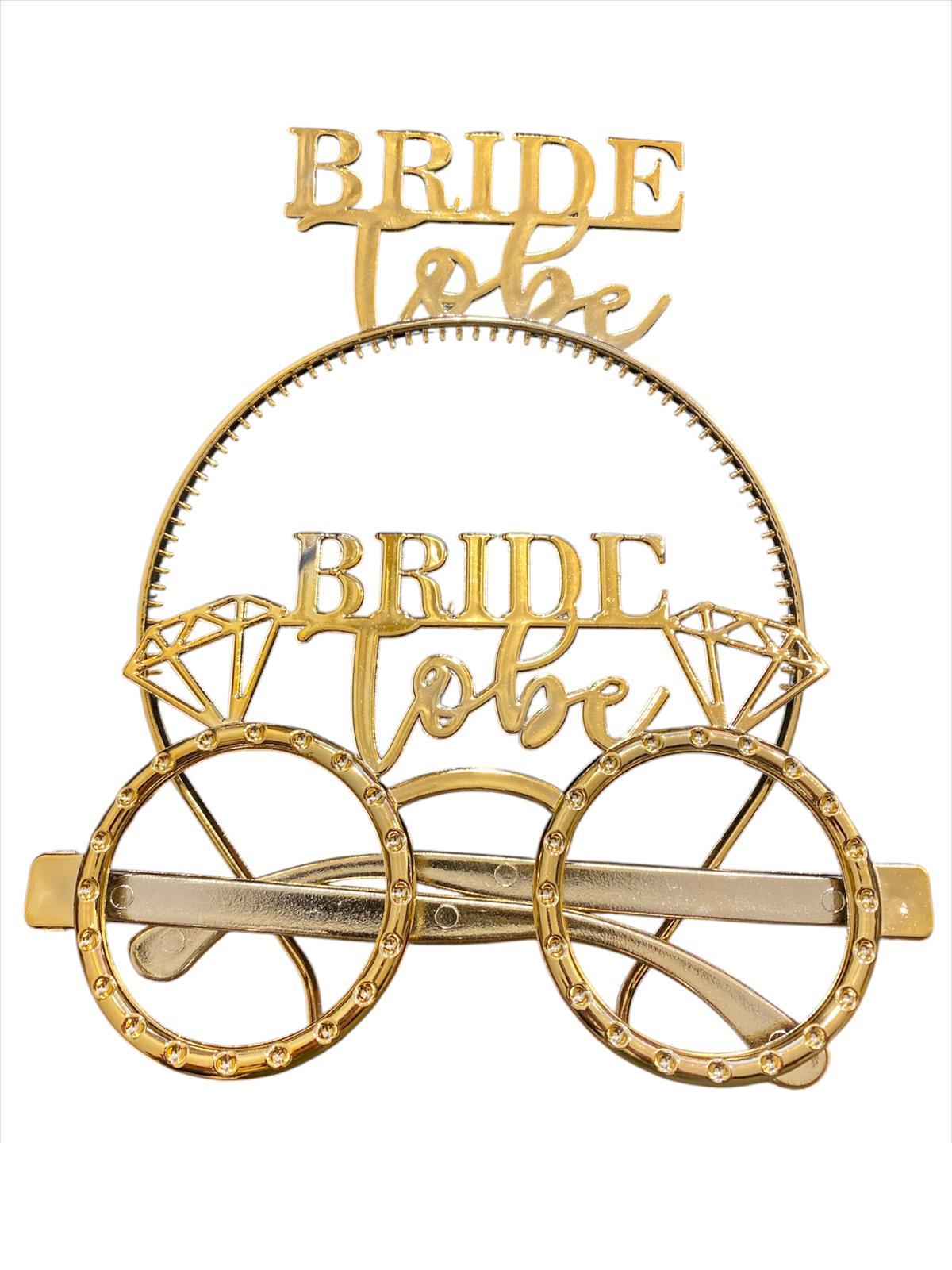 KBK Market Taç Gözlük Set Mika Bride To Be Altın