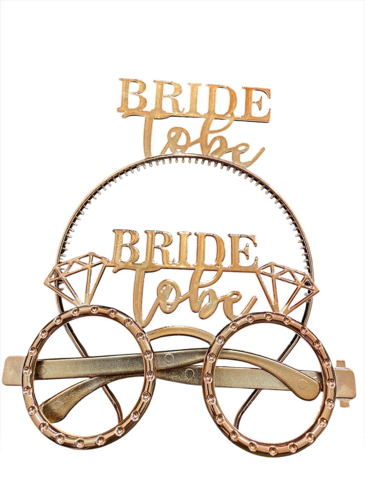 KBK Market Taç Gözlük Set Mika Bride To Be Rosegold