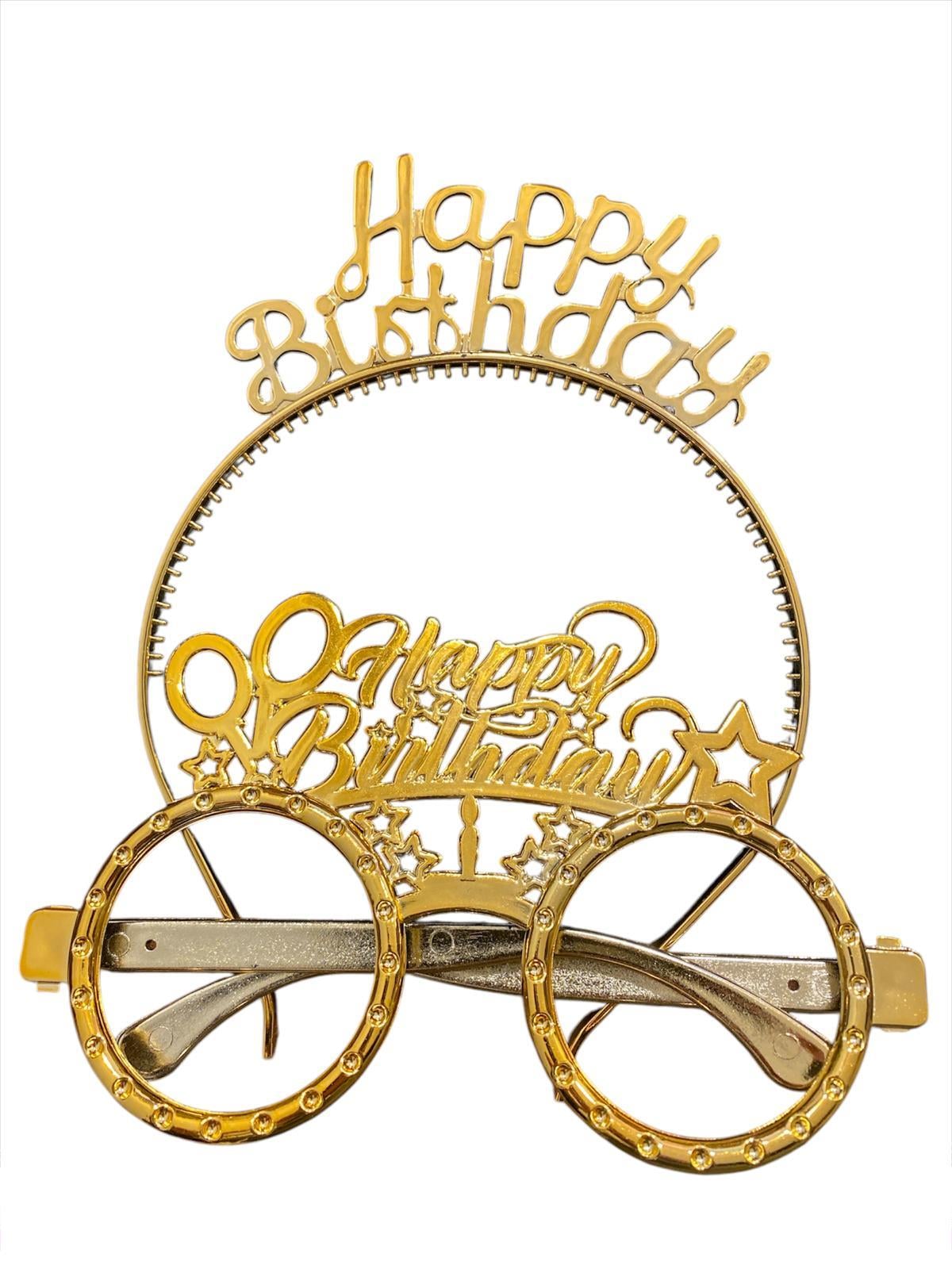 KBK Market Taç Gözlük Set Mika Happy Birthday Altın