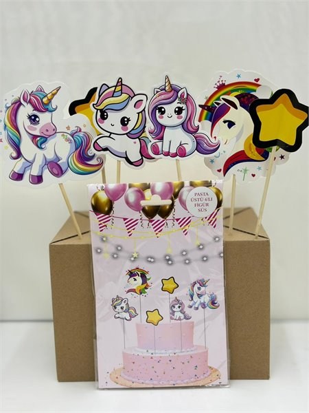 KBK Market Unicorn 6'lı Pasta Kürdanı Süsleri 