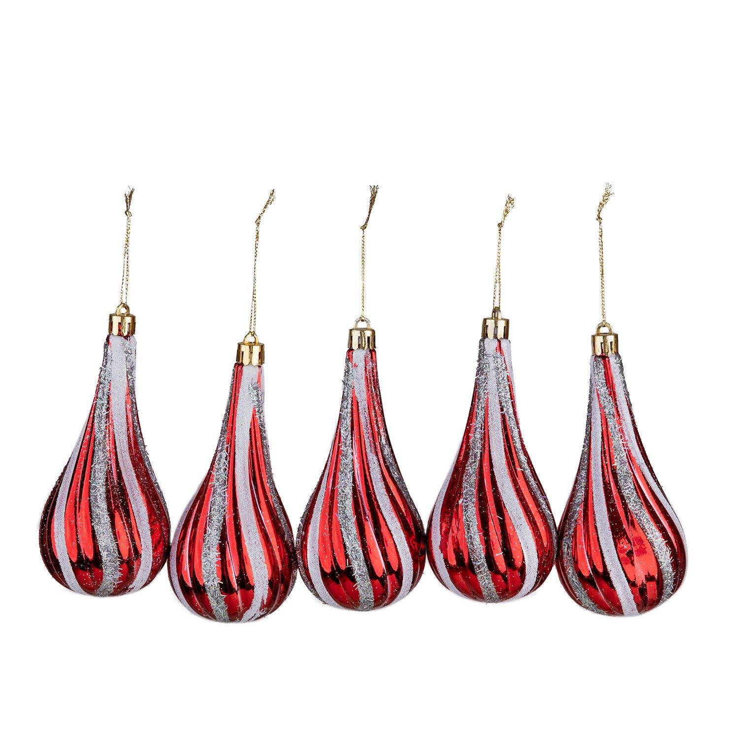 KBK Market Yılbaşı Süsü Fırıldak Kırmızı-Beyaz 12 Cm 5 Adet