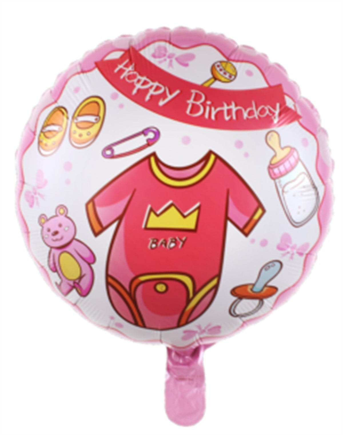 KBK Market Yuvarlak Baby Pembe Folyo Balon 35 cm