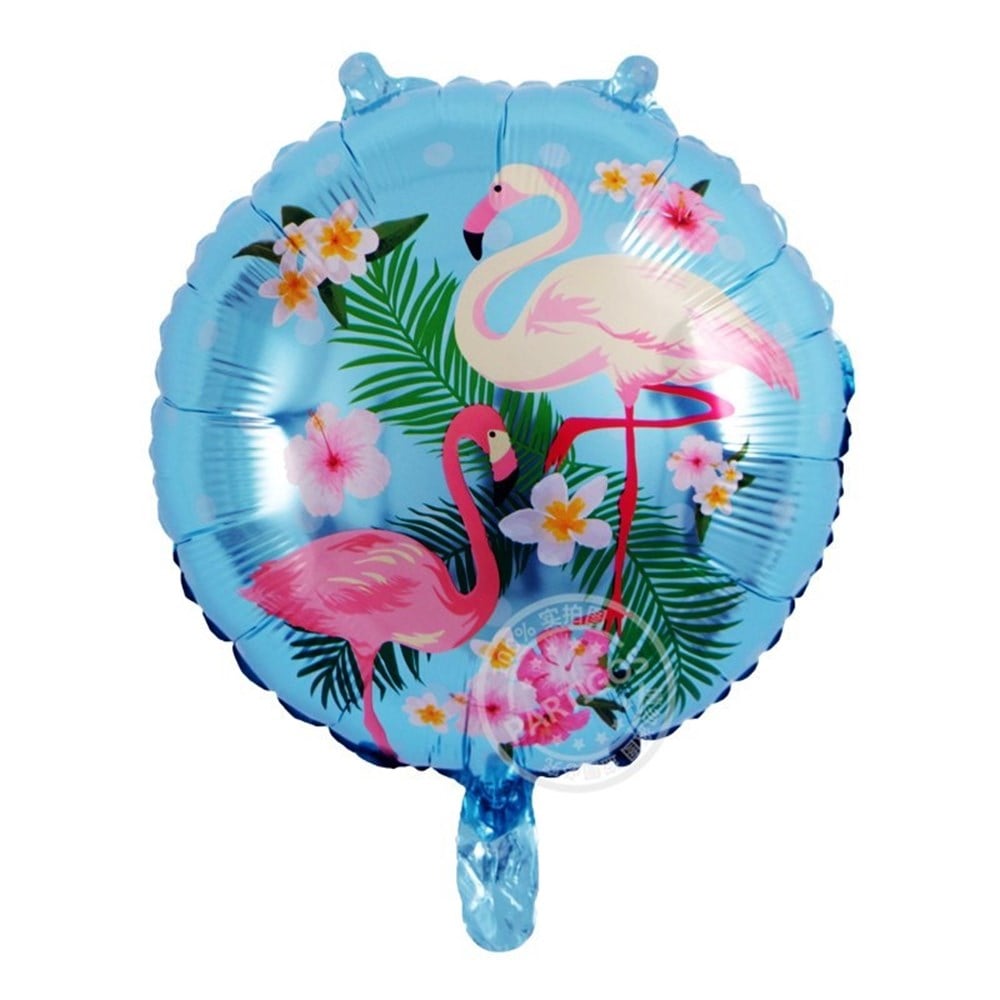KBK Market Yuvarlak Flamingo Temalı Folyo Balon Mavi