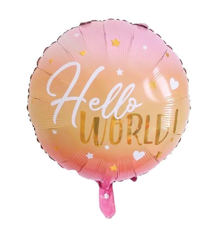 KBK Market Yuvarlak Hello World  Folyo Balon 45 cm 