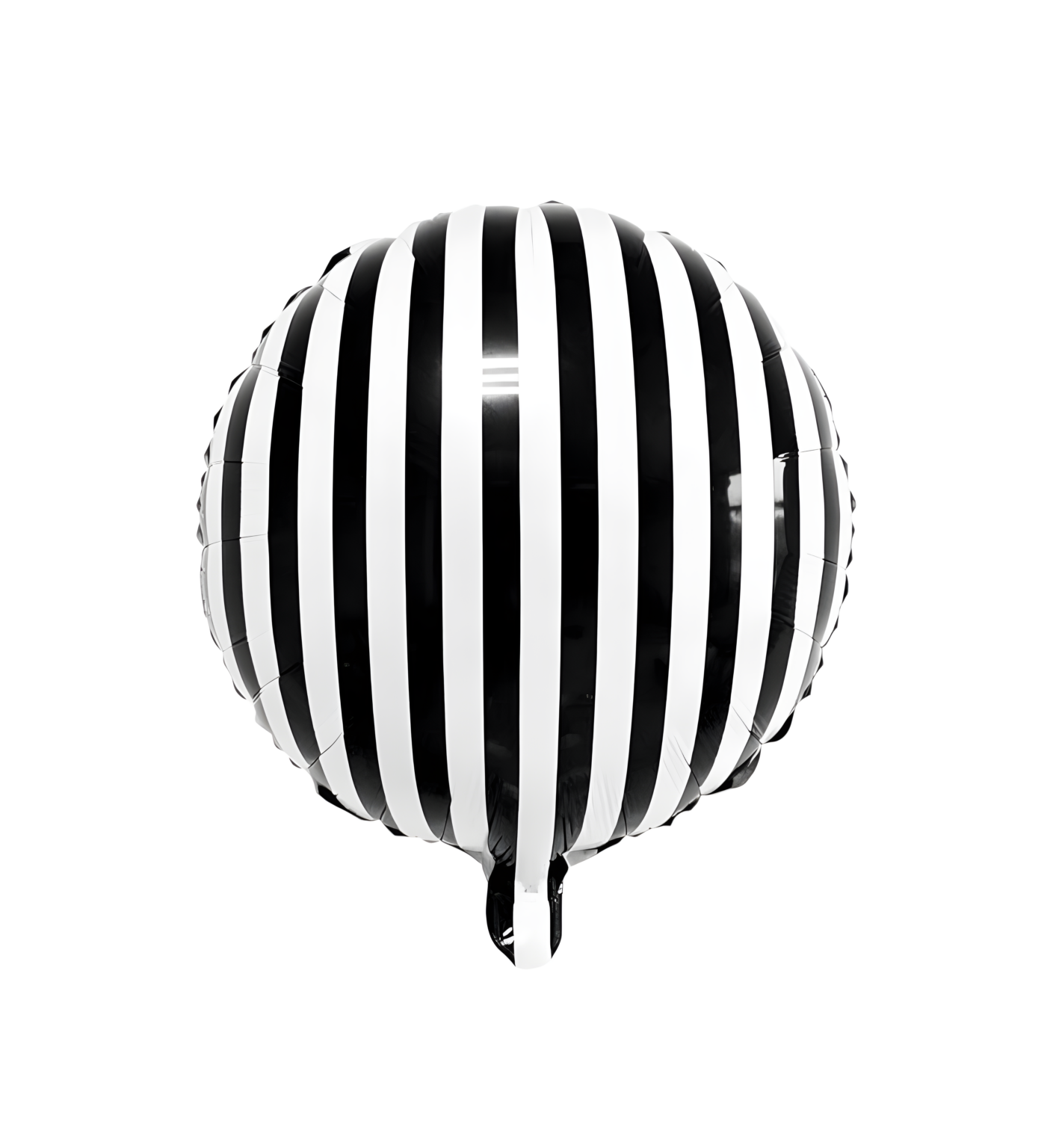 KBK Market Yuvarlak Siyah Beyaz Çizgili Folyo Balon 45 cm