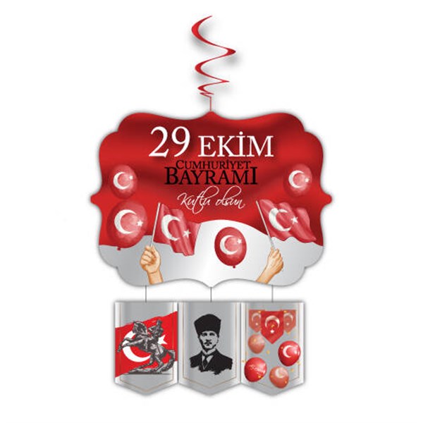 KBK Market Asmalı Tavan Süs Kırmızı 29 Ekim Cumhuriyet Bayramı 