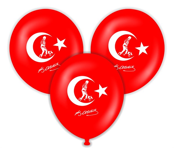 KBK Market Atatürk Baskılı Ay Yıldız Balon 10 Adet